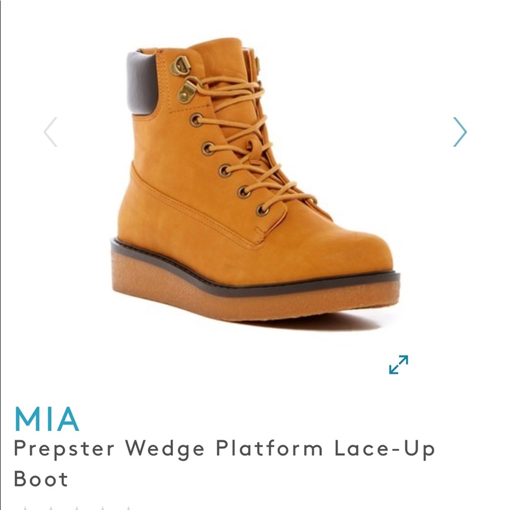 MIA Prepster Wedge Platform Lace Up Boots 7.5